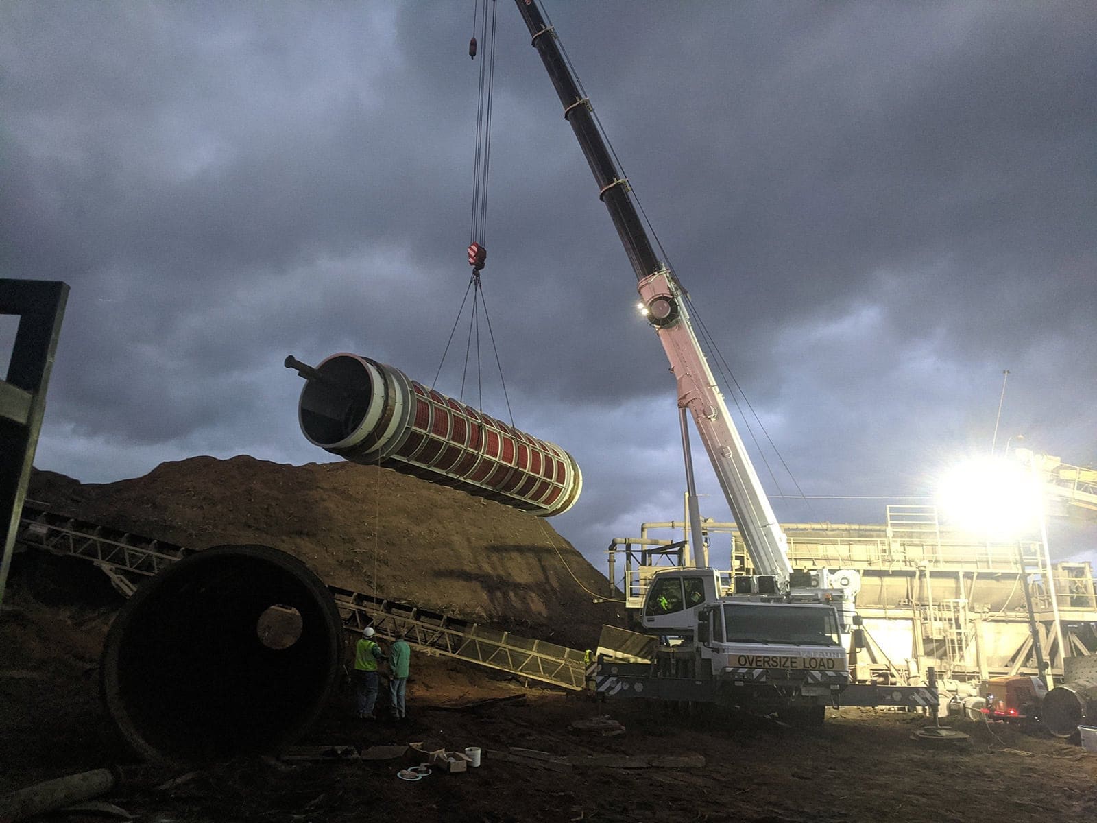 Rotary vessel being installed