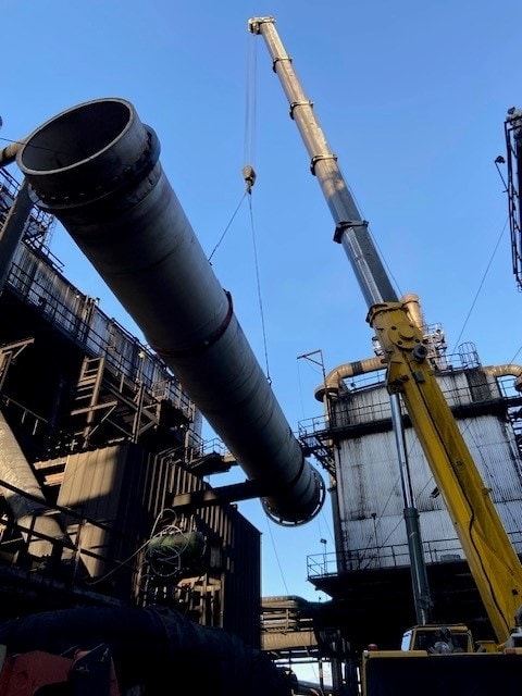 Rotary Vessel on a crane